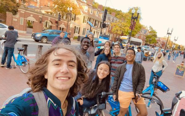 a photo of my friends and I on Massachusetts Blue Bikes