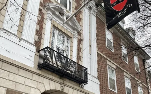 Kirkland House front with flag