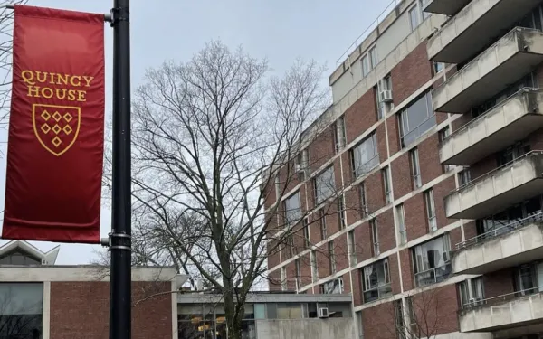 Quincy flag and courtyard