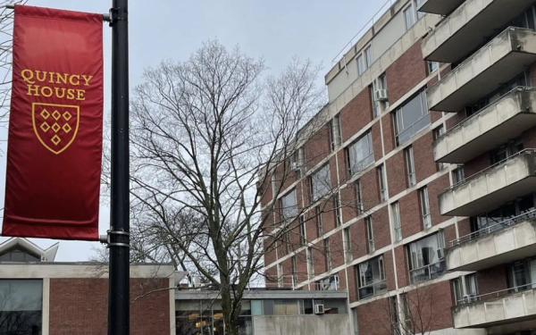 Quincy flag and courtyard