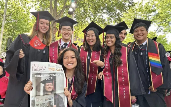 Group shot of students with red stoles
