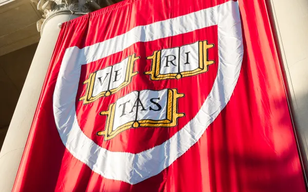 Harvard banner of Veritas shield