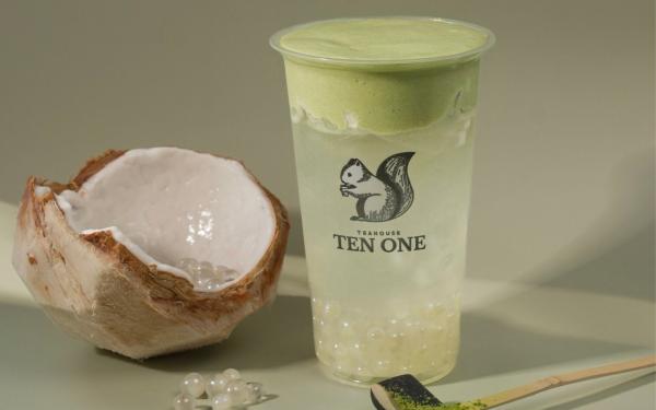 Coconut Matcha Foam drink from Ten One Tea House