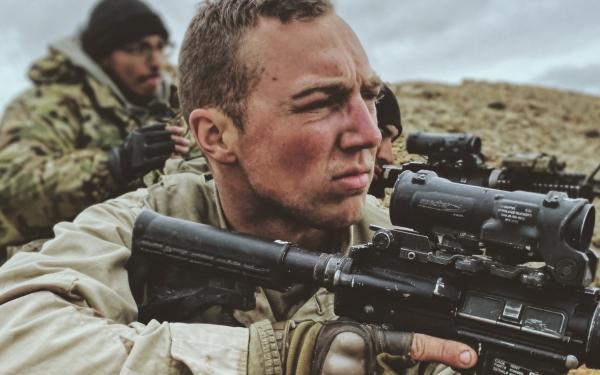 A photo of me during a training operation in the Mojave Desert in early 2020