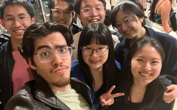 Photo of me with my block mates at a dance performance.