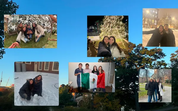 A collage with pictures of Ana's friends. 