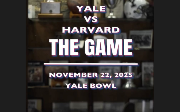 Poster announcing "Yale vs Harvard: The Game" on November 22, 2025 at Yale Bowl.