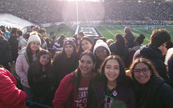 Lizbeth and 7 friends at the Harvard-Yale football game at the Yale Bowl.