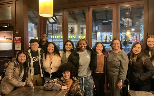 A group of students and their professor at Felipe's. 