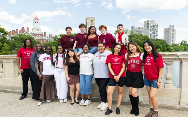 A photo of the 2026 Summer Recruitment Ambassadors on the Weeks Bridge